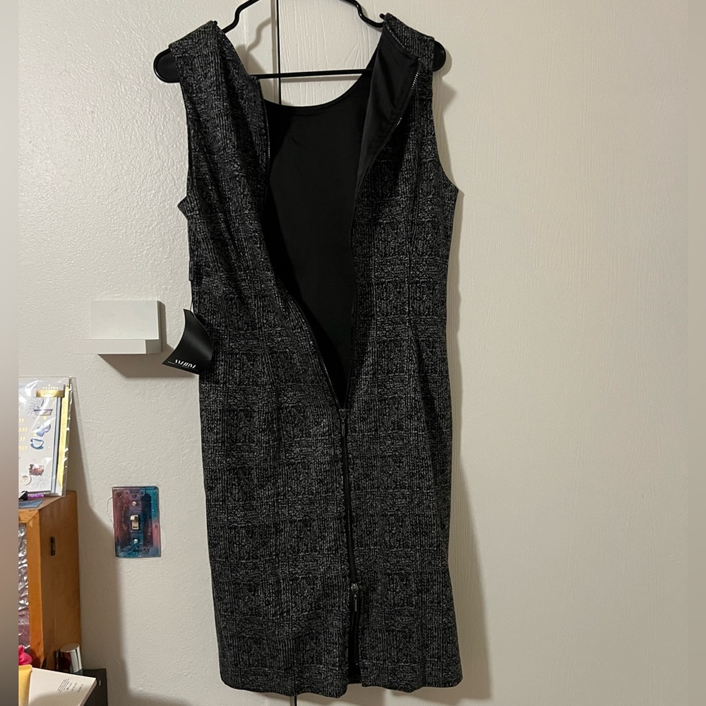 NWT White House Black Market Charcoal Sleeveless Dress with Full Back Zip - Picture 8 of 16